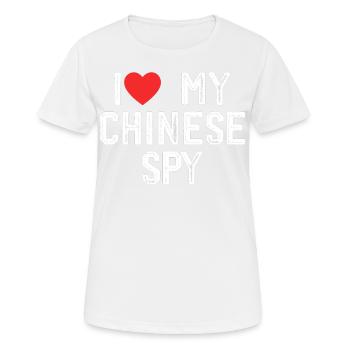 Ich liebe meinen chinesischen Spion - Frauen T-Shirt atmungsaktiv - Weiß - Vorne - AI Model Female 172 dark (172cm)