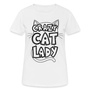 Crazy Cat Lady funny Cats Sayings - Women's Breathable T-Shirt - white - Front - AI Model Female 172 dark (172cm)