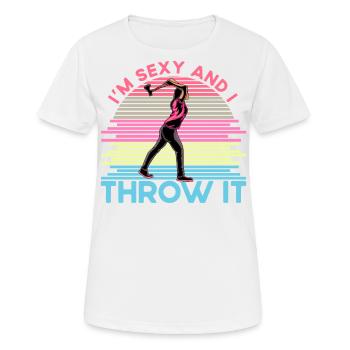 Je suis sexy et je le jette - T-shirt respirant Femme - blanc - Devant - AI Model Female 172 dark (172cm)