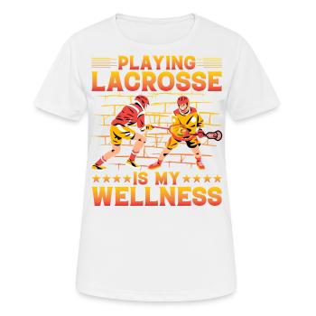 Playing Lacrosse is my Wellness - Women's Breathable T-Shirt - white - Front - AI Model Female 172 dark (172cm)