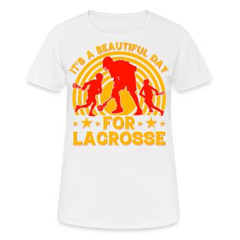 It's a beautiful day for Lacrosse - Women's Breathable T-Shirt - white - Front - AI Model Female 172 dark (172cm)