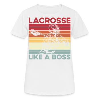 Lacrosse like a Boss - Women's Breathable T-Shirt - white - Front - AI Model Female 172 dark (172cm)