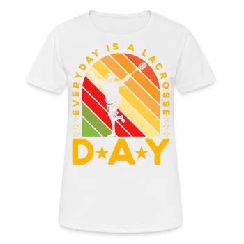 Everyday is a Lacrosse Day - Women's Breathable T-Shirt - white - Front - AI Model Female 172 dark (172cm)