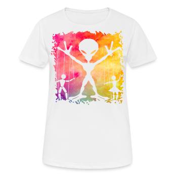 Alien - Frauen T-Shirt atmungsaktiv - Weiß - Vorne - AI Model Female 172 dark (172cm)