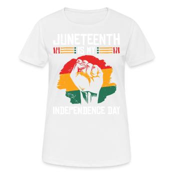 Juneteenth est mon Faust du Jour de l’Indépendance - T-shirt respirant Femme - blanc - Devant - AI Model Female 172 dark (172cm)