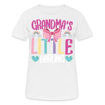 Grandma's Little Darling Kiddie Ribbon Hearts - Frauen T-Shirt atmungsaktiv - Weiß - Vorne - AI Model Female 172 dark (172cm)
