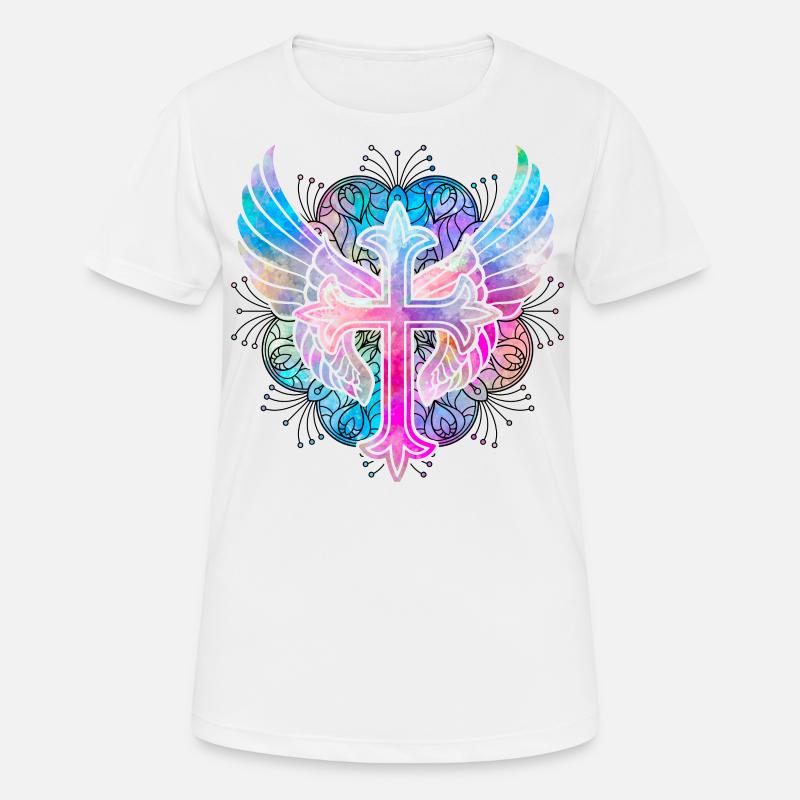 Christianity Cross - Women's Breathable T-Shirt - white