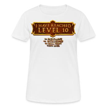 I have reached level 10 Rpg Online Gaming - Women's Breathable T-Shirt - white - Front - AI Model Female 172 dark (172cm)