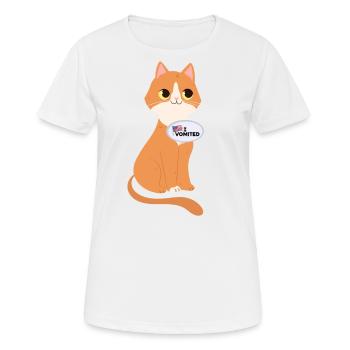 Ich Habe Gekotzt Lustige Katze Amerikanische Wahl - Frauen T-Shirt atmungsaktiv - Weiß - Vorne - AI Model Female 172 dark (172cm)