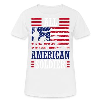 All American Soldier 4 juillet Soldier Independence - T-shirt respirant Femme - blanc - Devant - AI Model Female 172 dark (172cm)