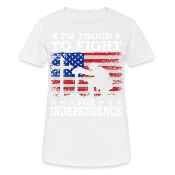 Je suis fier de défendre l’indépendance - T-shirt respirant Femme - blanc - Devant - AI Model Female 172 dark (172cm)