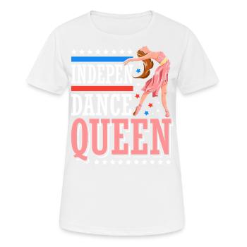 Indepen-dance Queen 4. Juli Independence Day - Frauen T-Shirt atmungsaktiv - Weiß - Vorne - AI Model Female 172 dark (172cm)