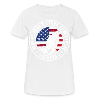Eine Nation Unter Gott Gebet Zum - Frauen T-Shirt atmungsaktiv - Weiß - Vorne - AI Model Female 172 dark (172cm)