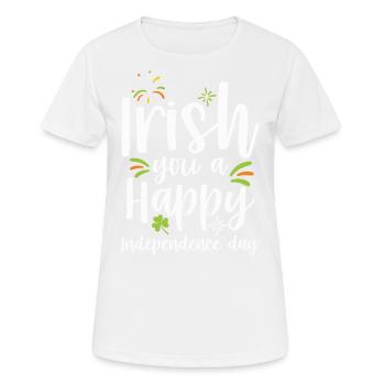 Irish You A Happy Independence Day Grünes - Frauen T-Shirt atmungsaktiv - Weiß - Vorne - AI Model Female 172 dark (172cm)