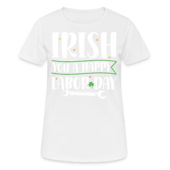 Irlandais Vous Joyeux Fête du Travail Trèfle Vert - T-shirt respirant Femme - blanc - Devant - AI Model Female 172 dark (172cm)