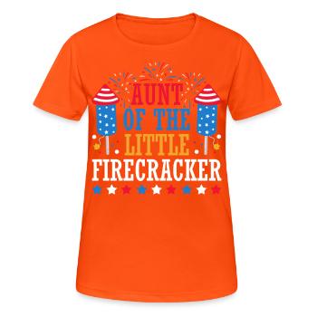Tante du Petit Pétard 4 juillet - T-shirt respirant Femme - orange néon - Devant - AI Model Female 172 dark (172cm)