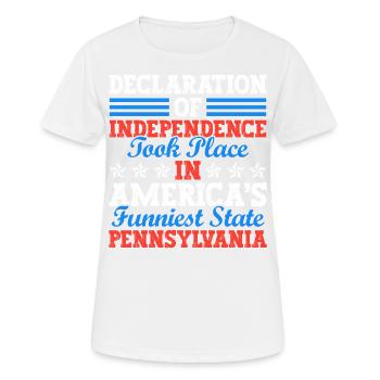 Déclaration d’indépendance en Pennsylvanie 4 juillet - T-shirt respirant Femme - blanc - Devant - AI Model Female 172 dark (172cm)