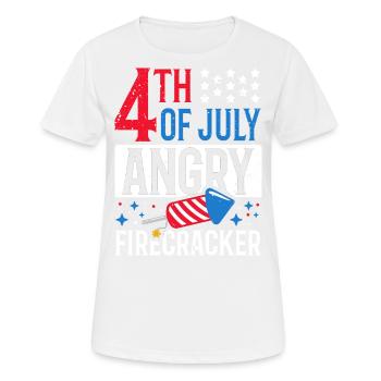 4. Juli Angry Firecracker Independence Day - Frauen T-Shirt atmungsaktiv - Weiß - Vorne - AI Model Female 172 dark (172cm)