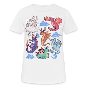 Flug Der Drachen Niedliche Elementare Mythische - Frauen T-Shirt atmungsaktiv - Weiß - Vorne - AI Model Female 172 dark (172cm)