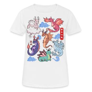 Flug Der Drachen Niedliche Elementare Mythische - Frauen T-Shirt atmungsaktiv - Weiß - Vorne - AI Model Female 172 dark (172cm)