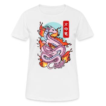 Mythe élémentaire du dragon de feu japonais - T-shirt respirant Femme - blanc - Devant - AI Model Female 172 dark (172cm)