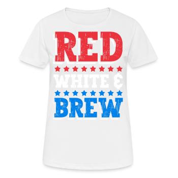 Red white and brown drink July 4 - Women's Breathable T-Shirt - white - Front - AI Model Female 172 dark (172cm)
