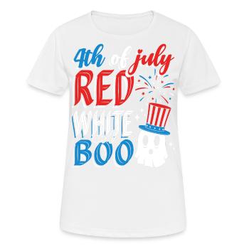 4 juillet Red White et Boo Independence Day - T-shirt respirant Femme - blanc - Devant - AI Model Female 172 dark (172cm)