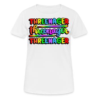 Threenager Kid 3. Geburtstag Regenbogen Spektrum - Frauen T-Shirt atmungsaktiv - Weiß - Vorne - AI Model Female 172 dark (172cm)