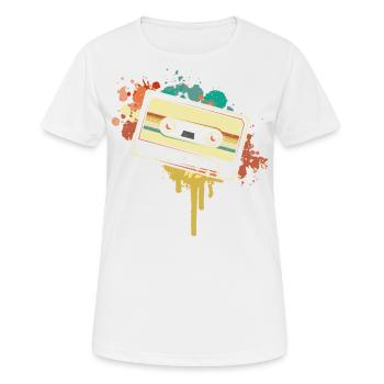 Vintage Cassette Music Handset Cassette-themed - Women's Breathable T-Shirt - white - Front - AI Model Female 172 dark (172cm)