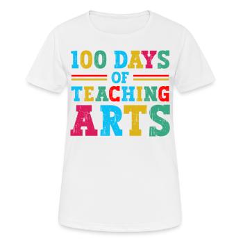 100 days of art lessons in the classroom - Women's Breathable T-Shirt - white - Front - AI Model Female 172 dark (172cm)