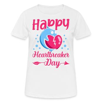 Happy Heartbreaker Day Valentine's Day Dolphin Meme - Women's Breathable T-Shirt - white - Front - AI Model Female 172 dark (172cm)