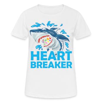 Heartbreaker Shark Anti-valentine's Day Solo Celebration - Women's Breathable T-Shirt - white - Front - AI Model Female 172 dark (172cm)