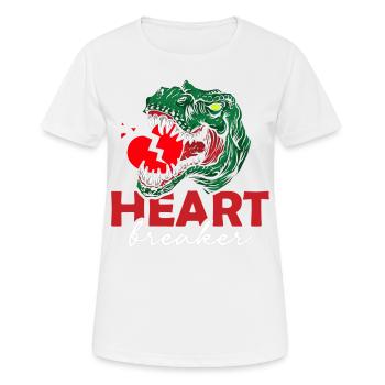 Anti-valentinstag Single Herzensbrecher T-rex - Frauen T-Shirt atmungsaktiv - Weiß - Vorne - AI Model Female 172 dark (172cm)