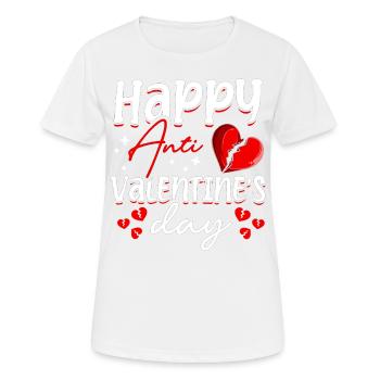 Happy Anti-valentinstag Haters Herz Gebrochen - Frauen T-Shirt atmungsaktiv - Weiß - Vorne - AI Model Female 172 dark (172cm)