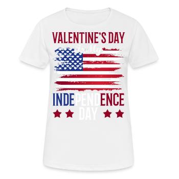 Valentine's Day is my Independence Day - Women's Breathable T-Shirt - white - Front - AI Model Female 172 dark (172cm)