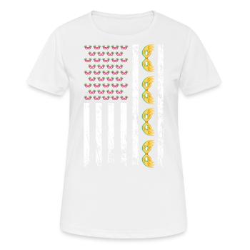 Mascarade de carnaval américain Mardi Gras - T-shirt respirant Femme - blanc - Devant - AI Model Female 172 dark (172cm)