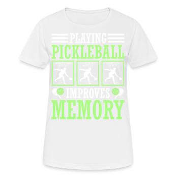 Pickleball play improves memory - Women's Breathable T-Shirt - white - Front - AI Model Female 172 dark (172cm)
