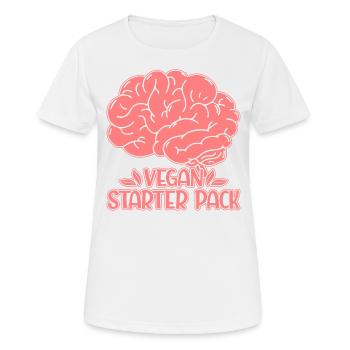 Pack de démarrage végétalien - T-shirt respirant Femme - blanc - Devant - AI Model Female 172 dark (172cm)