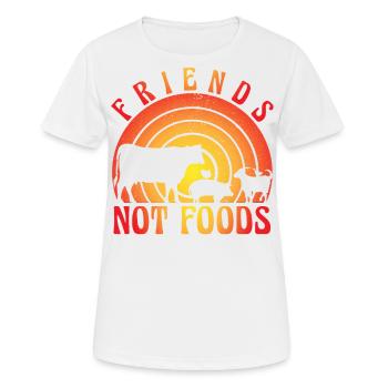 Vegan Friends not Foods - Women's Breathable T-Shirt - white - Front - AI Model Female 172 dark (172cm)