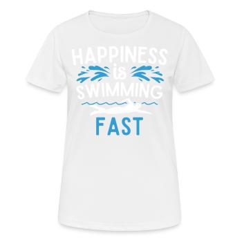 Glück Ist Schwimmen Schnell Sport Freistil Pool - Frauen T-Shirt atmungsaktiv - Weiß - Vorne - AI Model Female 172 dark (172cm)