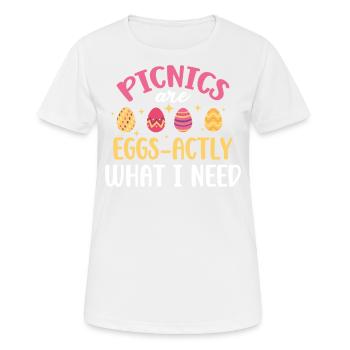 Picknicks Sind Eier - Genau Das, Was Ich Brauche - Frauen T-Shirt atmungsaktiv - Weiß - Vorne - AI Model Female 172 dark (172cm)