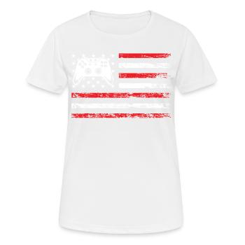 American Sports Flag Online Video Game Esports - Women's Breathable T-Shirt - white - Front - AI Model Female 172 dark (172cm)