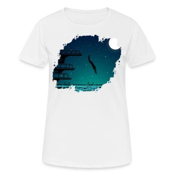 Sprungbrett Schwimmen Sport Schwimmer - Frauen T-Shirt atmungsaktiv - Weiß - Vorne - AI Model Female 172 dark (172cm)