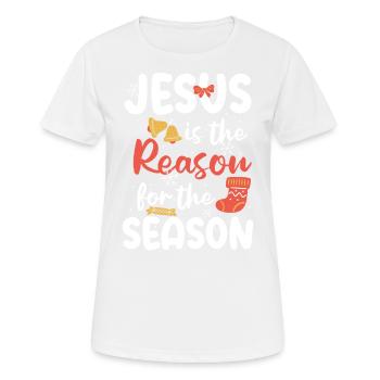 Jesus is the reason for the season - Women's Breathable T-Shirt - white - Front - AI Model Female 172 dark (172cm)