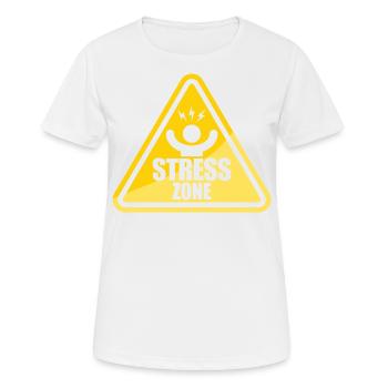 Stress Zone Verkehrszeichen National Stress - Frauen T-Shirt atmungsaktiv - Weiß - Vorne - AI Model Female 172 dark (172cm)
