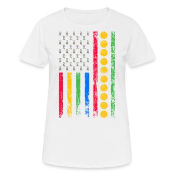 American Sports Flag - Women's Breathable T-Shirt - white - Front - AI Model Female 172 dark (172cm)