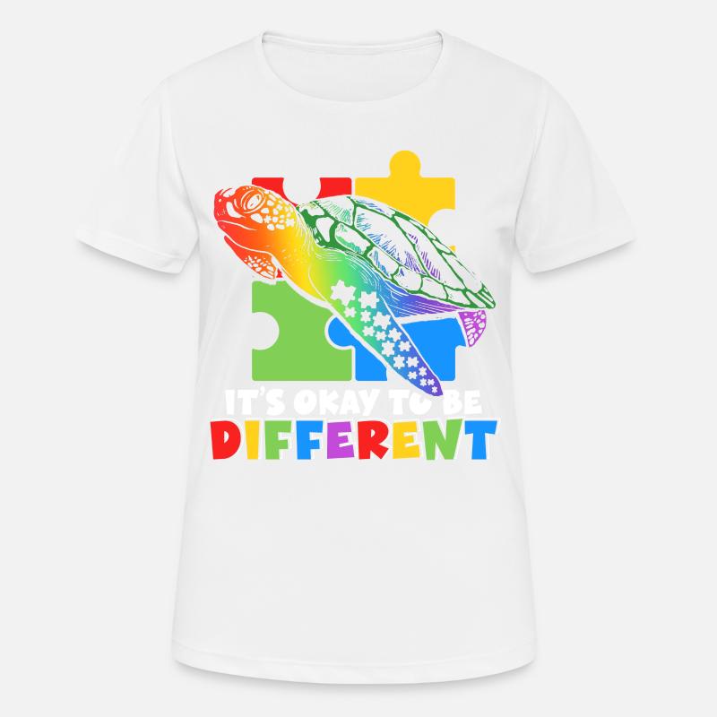 C’est normal d’être différent Autisme de la faune - T-shirt respirant Femme - blanc