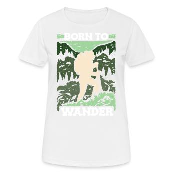 Born To Hiking Trekking Backpacker - T-shirt respirant Femme - blanc - Devant - AI Model Female 172 dark (172cm)