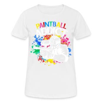 Paintball Addict Bunte Farbe Teamsport Paintball - Frauen T-Shirt atmungsaktiv - Weiß - Vorne - AI Model Female 172 dark (172cm)