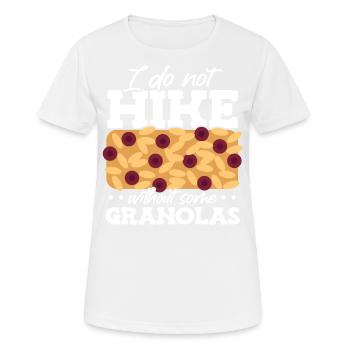 Ich Wandere Nicht Ohne Einige Granolas Foodie - Frauen T-Shirt atmungsaktiv - Weiß - Vorne - AI Model Female 172 dark (172cm)
